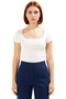 Lace Detail Fitted Short Sleeve Knitted Blouse Carefully Selected Professional Look - 3