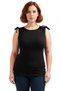 Women's Shoulder Lace-Up Body-Hugging Stretchy Textured Sleeveless Top Clothing Quality Stylish Comfortable - 3