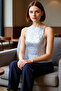 Sequined Halter Neck Sleeveless Blouse Regular Fit Summer Stylish Night Perfect Fit Long Lasting - 2