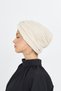 Beige Crossed Gathered Hijab Bonnet Fukuro Pleated 2512_12 - 7
