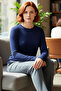 Viscose Crew Neck Stretchy Knitted Long Sleeve Women Blouse Quality Stylish Comfortable Modern Elegant Casual - 2