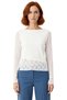 Women's Boat Neck Lace Detailed Long Sleeve Flexible Knitted Quality Stylish Comfortable Modern - 3