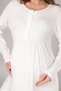 Women's Beige Jacquard Shawl Collar Lace Winter Special Design 3-Piece Maternity Pajama Set - 6