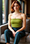 Fitted Strapless Crop Blouse Stretchy Knitted Fabric Casual Style Special Design Comfortable Cut Perfect Fit - 2