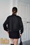 Scuba Fabric Lined Bomber Jacket with Brass Stainless Snaps Women's Stylish Short Model - 3