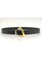 Leather-Look Women's Belt with Gold Buckle