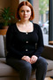 Women's Square Neck Buttoned Corded Fabric Long Sleeve Knitwear Quality Stylish Comfortable Modern Elegant Daily - 2