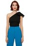 Asymmetrical Neckline Bow Detail One Sleeve Knitwear Blouse Women Quality Stylish Comfortable Modern Elegant - 3
