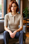 Women Corded Fabric Knitwear Polo Collar Short Sleeve Quality Stylish Comfortable Modern Elegant Casual - 2