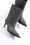 Crista Women's Daily Heeled Boots Gray Snake - 3