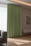 Modern Series Plain Pleated Velvet Textured Background Curtain Water Green - 3