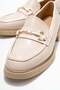 Beige Casual Women's Loafer with Buckle Detail - 3
