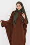 Khaki Plain Classic Shawl Turlu Polyester Luxury Janjan 202126_09