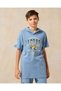 Senior Boys Blue Hooded Over Sized T-Shirt