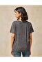 Women Charcoal Acid Wash Hello Kitty Printed T-Shirt - 3