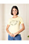 Women Yellow Printed T-Shirt