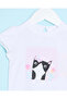 Infant Girls White Cat Print T-Shirt - 2
