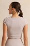 Women Lilac Solid Short Sleeve Active T-Shirt - 3