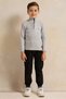 Boys Grey T-Shirt With Half Zip - 2