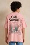 Senior Boys Pink Printed Peach Café Sabroso Oversize T-shirt - 6