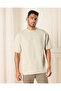 Men Beige Jacquard T-Shirt