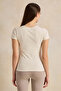 Women Cream Printed T-Shirt - 3
