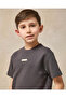 Boys Charcoal Embroidered T-Shirt - 4