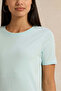 Women Blue Basic Crew Neck T-Shirt - 4