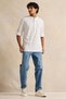 Men White Suede Tipped Kurta Shirt - 2