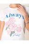 Women White Floral Print T-Shirt - 4