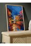Oil Painting Colorful Street One Piece Wooden Framed Painting - 5