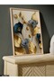 Elegant Gold and Blue Flowers One Piece Wooden Framed Painting - 5
