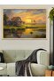 Village House at Sunset One Piece Wooden Framed Painting