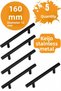 5 Pcs Keijo Black 160mm Stainless Handle (16.0 cm between Screw Holes) (Furniture, Cabinet Handle, Handle Model)
