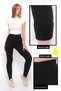 Unisex Black Thermal Recovery High Waist Plush Lycra Daily Flexible Winter Tightsmodaking - 7