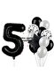 Black Number Star Foil and Latex Balloon Set Age 5