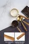 Set of 4 Gold Stainless Steel Measuring Cups with Wooden Handles - 4