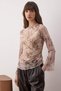 Ecru Abstract Animal Boat Neck Asymmetrical Detailed Fitted/Bodycon Knitted Blouse Twoaw26Bz00128
