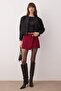 Burgundy Button Detailed Mini Shorts Skirt Shorts & Bermuda Twoaw26Sr00027
