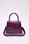 Plum Crocodile Textured Cross Strap Women's Mini Size City Bag Twoaw25Oc00000 - 3