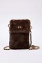 Brown Faux Fur Crossbody Women's Shoulder and Phone Bag Takaw26Oc00083 - 3