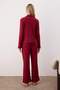 Bordo Cep Detaylı Fitilli Örme Pijama Takımı THMAW26PT00127 - 4