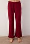 Bordo Cep Detaylı Fitilli Örme Pijama Takımı THMAW26PT00127 - 3
