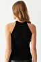 Women's Black Ribbed Knitwear Athlete Blouse 902 - 2