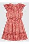 Floral Print 6-9 Years Old Dress - Red - 2