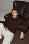 Tromso Men's Fluffy Soft Recycle Crew Neck Knitwear Brown Sweater - 5