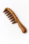 Wooden Sandalwood Wide Tooth Comb for Curly Hair At-118 - 20 cm Sparse Teeth Natural - 2