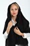 Black Soft Textured Unisex Thick Scarf Shawl - 2