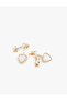 Heart-Shaped Earrings with Dangling Star Detail - 2
