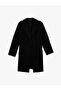 Long Sleeve Buttoned Pocketed Double Breasted Long Cashmere Coat - 4